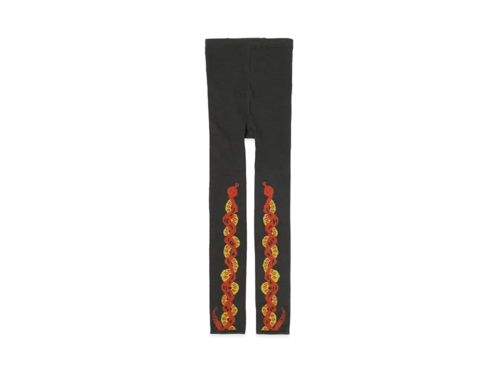 KAPITAL 200 Weaving Kuba Snake Leggings "Black"