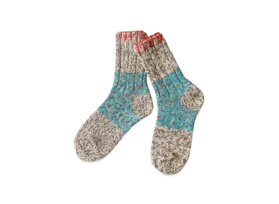 KAPITAL 56 Gogh Heather Stitch Socks "Turquoise"