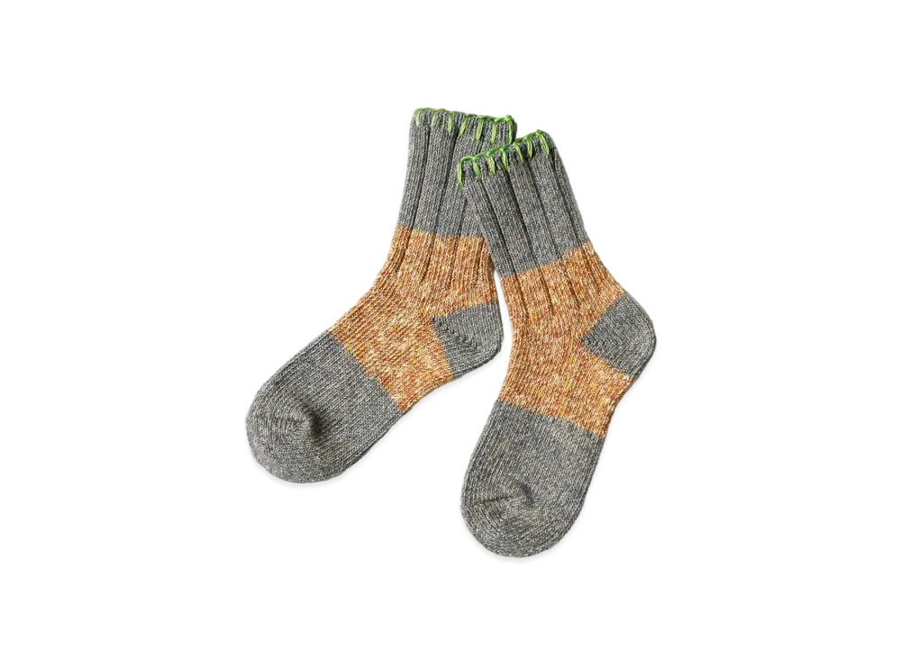 KAPITAL 56 Gogh Heather Stitch Socks "Yellow"