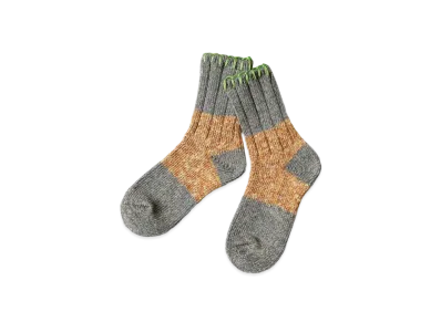 KAPITAL 56 Gogh Heather Stitch Socks "Yellow"