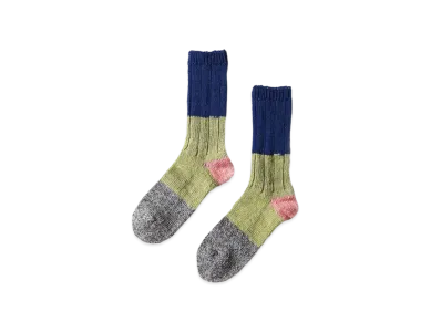 KAPITAL 56 Linen Heather Socks "Blue"