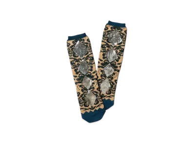 KAPITAL 200 Fizz Damask Socks "Navy"