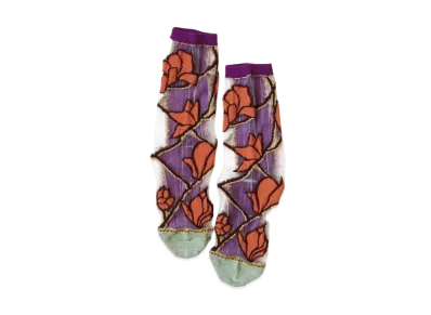 KAPITAL 200 Magnolia See Through Socks "Purple"