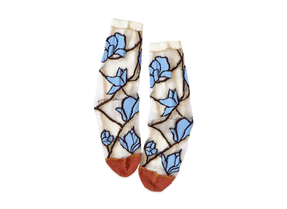 KAPITAL 200 Magnolia See Through Socks "Kinari"