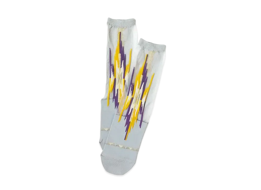 KAPITAL 200 Ortegany See Through Socks "Grey Purple"