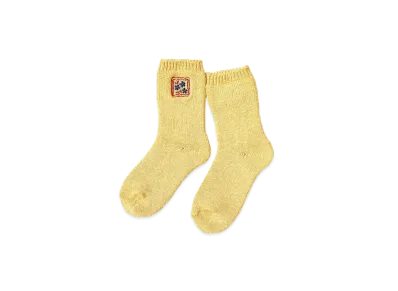 KAPITAL 56 Cookie Embroidery Socks "Yellow"