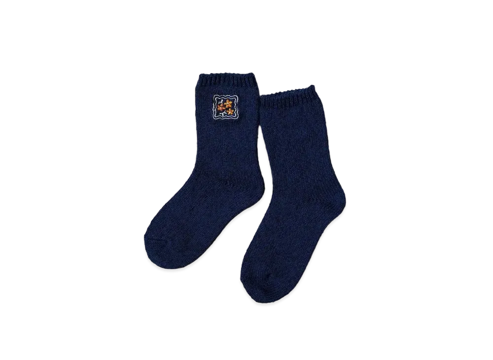 KAPITAL 56 Cookie Embroidery Socks "Navy"