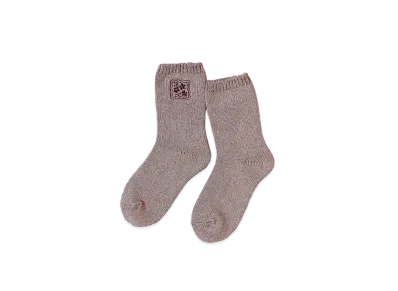 KAPITAL 56 Cookie Embroidery Socks "Beige"