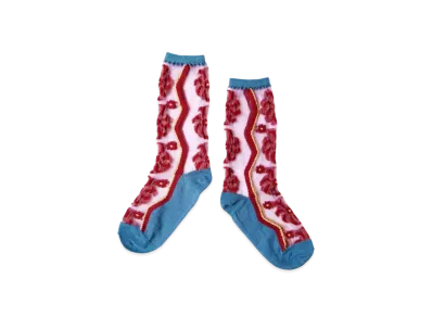 KAPITAL 200 Mulan Quilt See Through Socks "Purple"