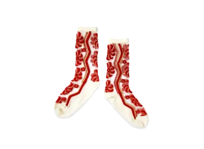 KAPITAL 200 Mulan Quilt See Through Socks "White"
