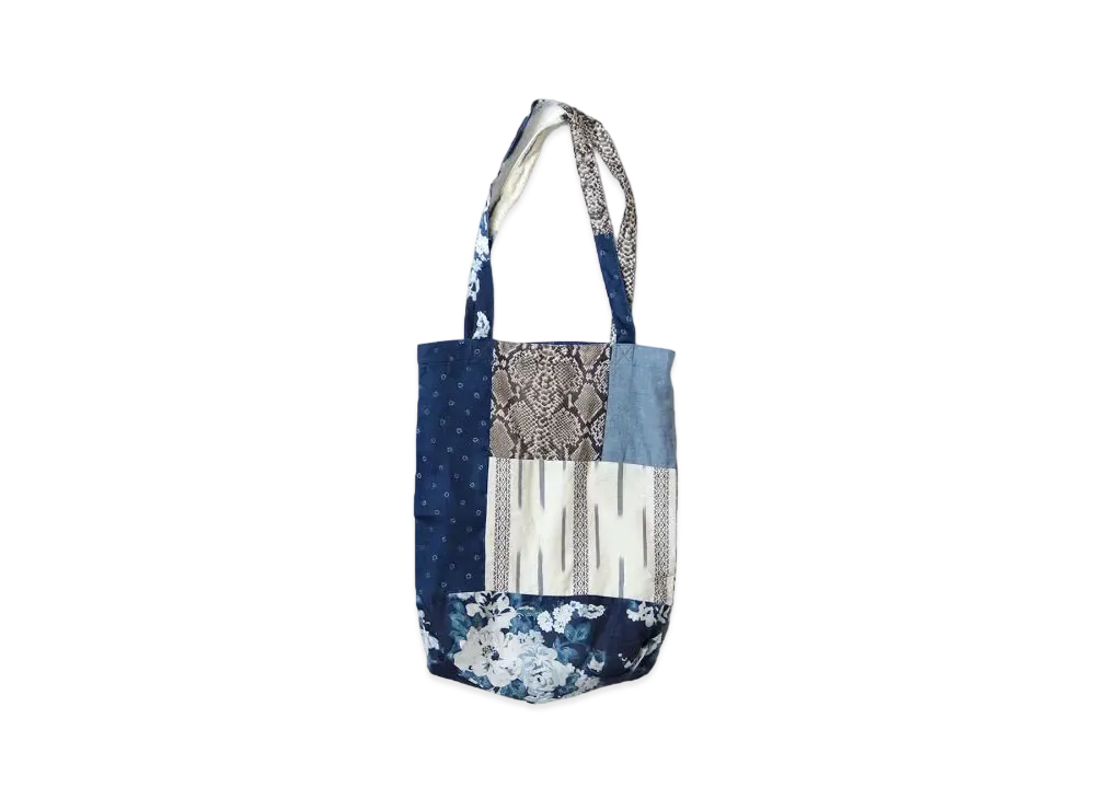 KAPITAL Patchwork Novel Tote Bag "Indigo"