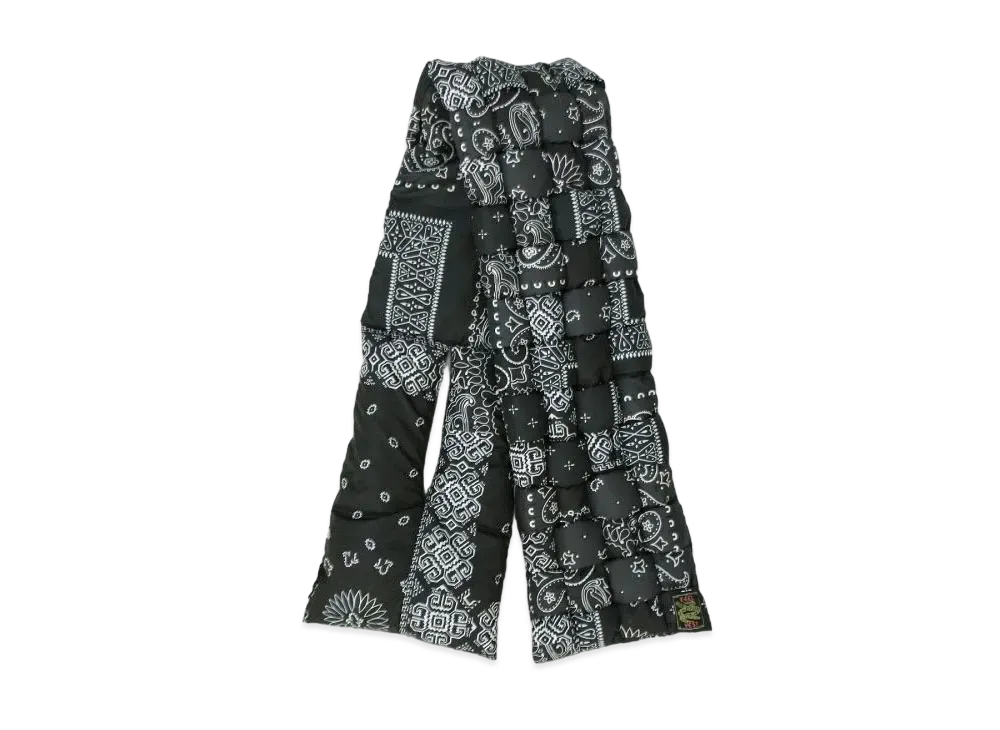KAPITAL Bandanna Transcription Nylon Weaving Muffler "Black"