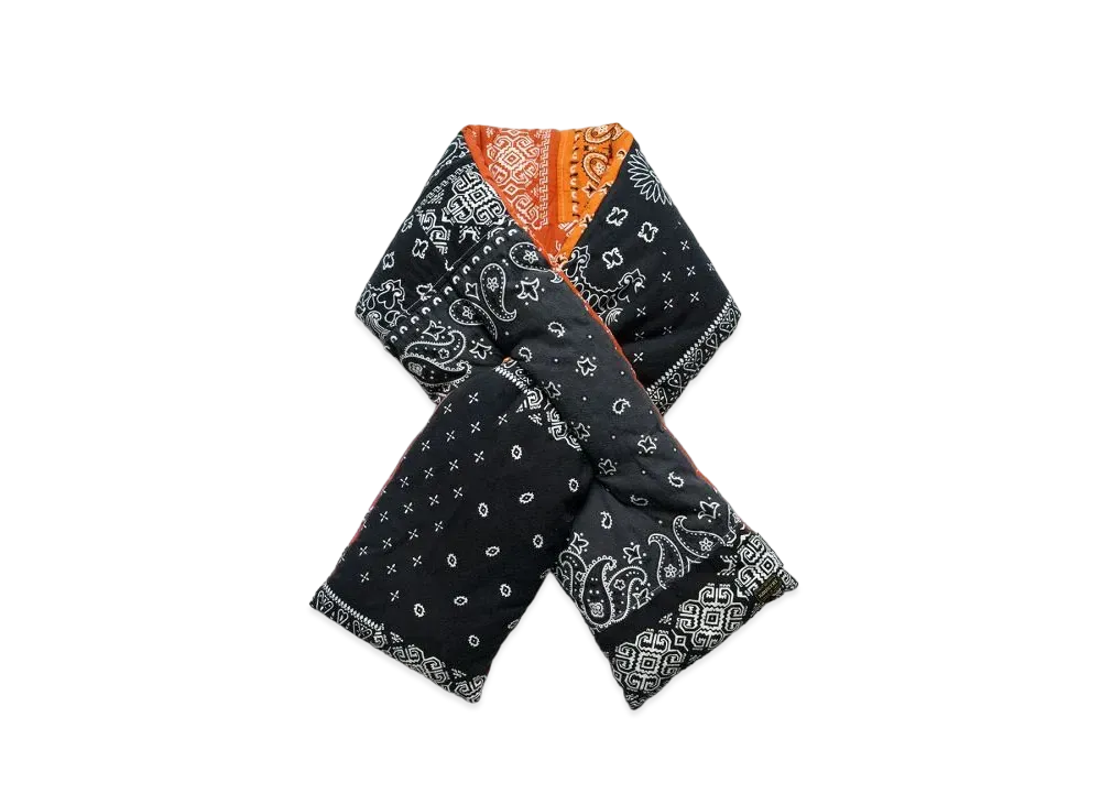 KAPITAL Flannel Bandanna Reversible Muffler "Black"
