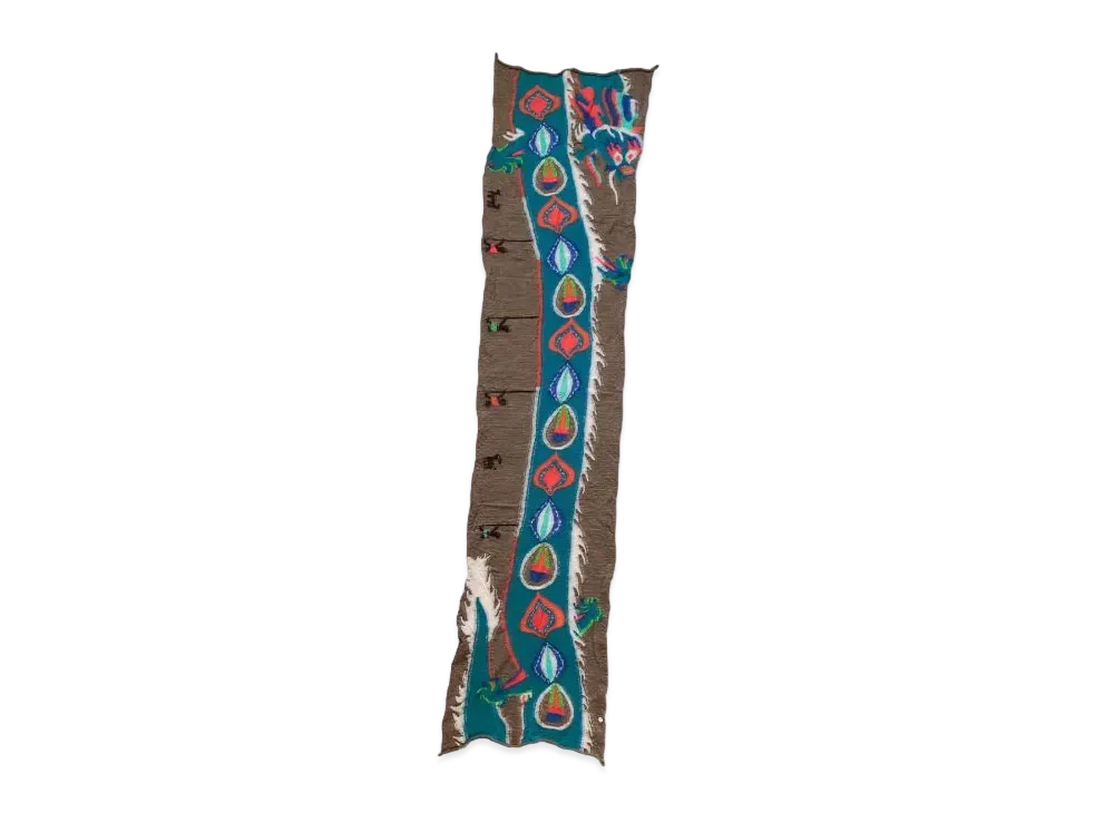 KAPITAL Full-Length Wool Dragon Dance Muffler "Brown"