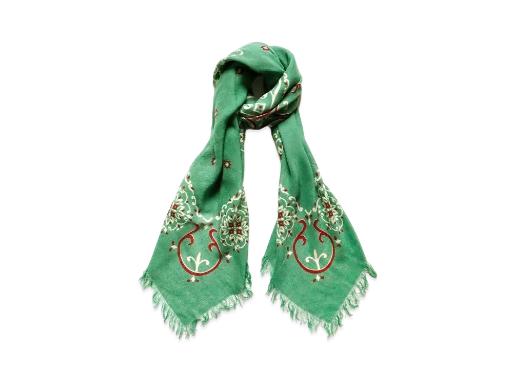 KAPITAL Hemp Rayon Fringe Stall "Green"