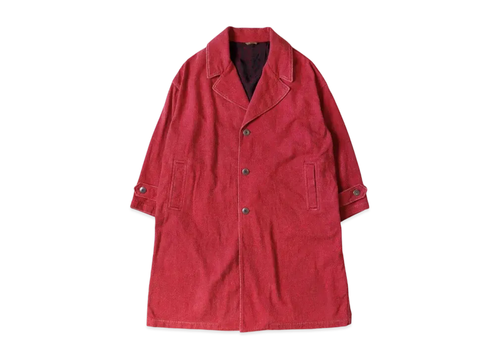 KAPITAL Twill Aging Wool Cavalier Coat "Red"