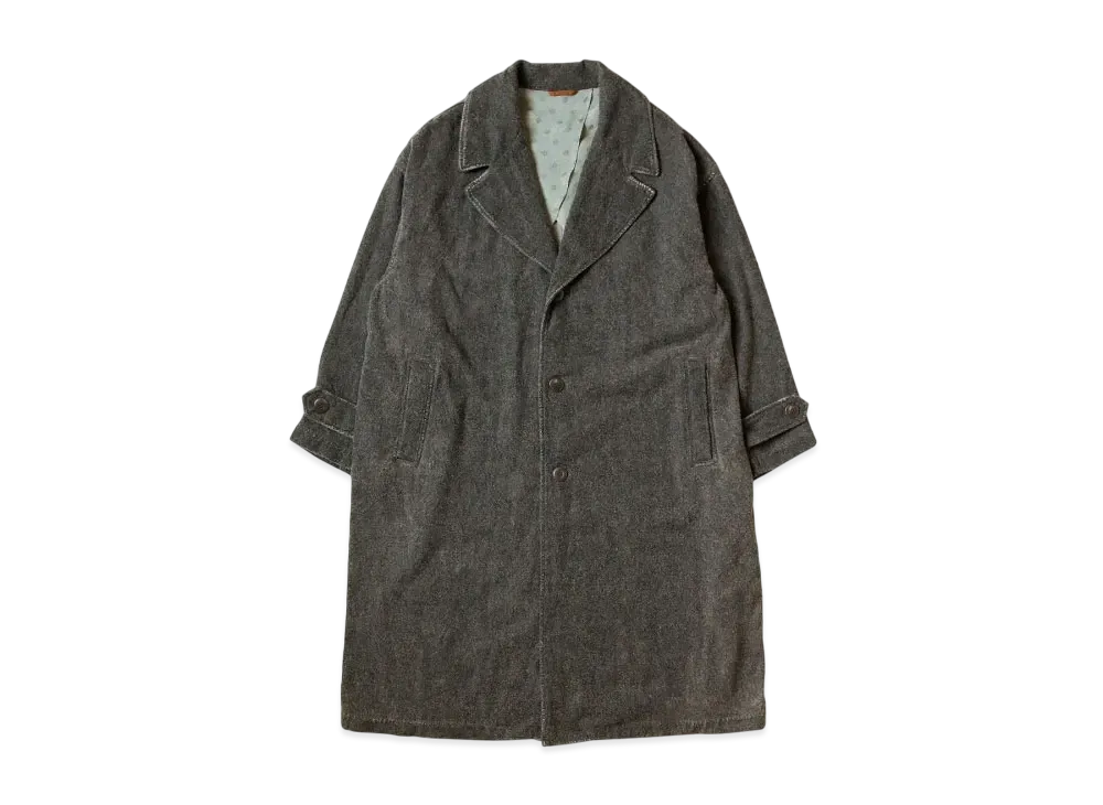 KAPITAL Twill Aging Wool Cavalier Coat "Charcoal"