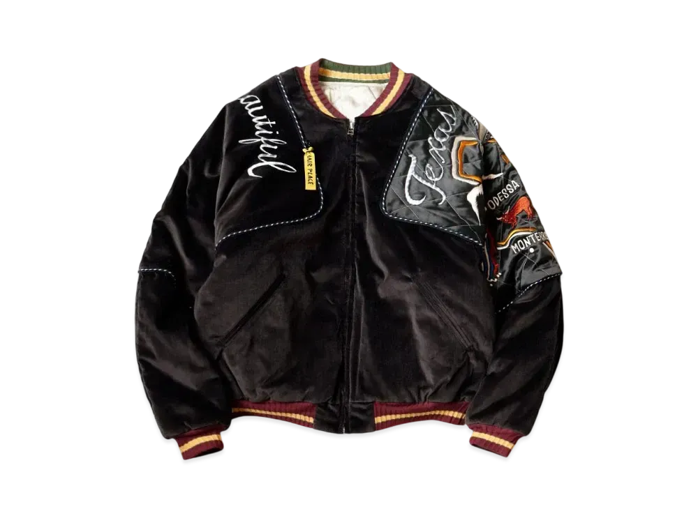 KAPITAL Velveteen Sham Bomber Jacket "Black"