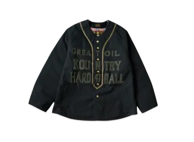 KAPITAL Cotton Weather Oil Coating Baseball Blouson "Black"
