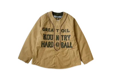 KAPITAL Cotton Weather Oil Coating Baseball Blouson "Beige"