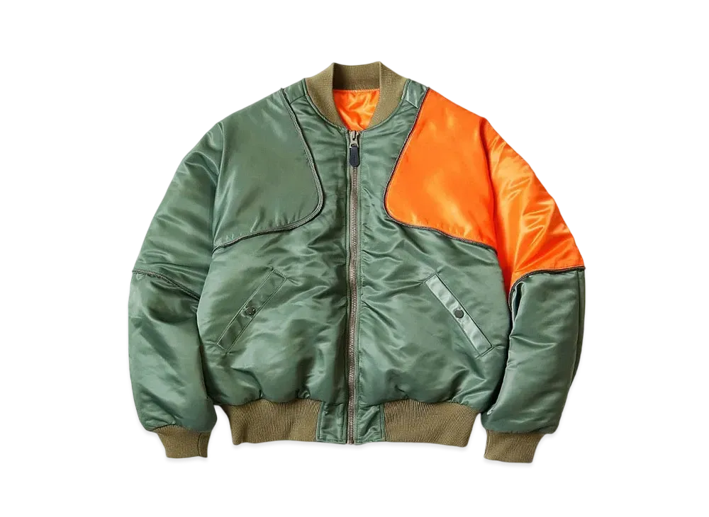 KAPITAL Ma-1 Nylon Sham Bomber Jacket "Khaki"