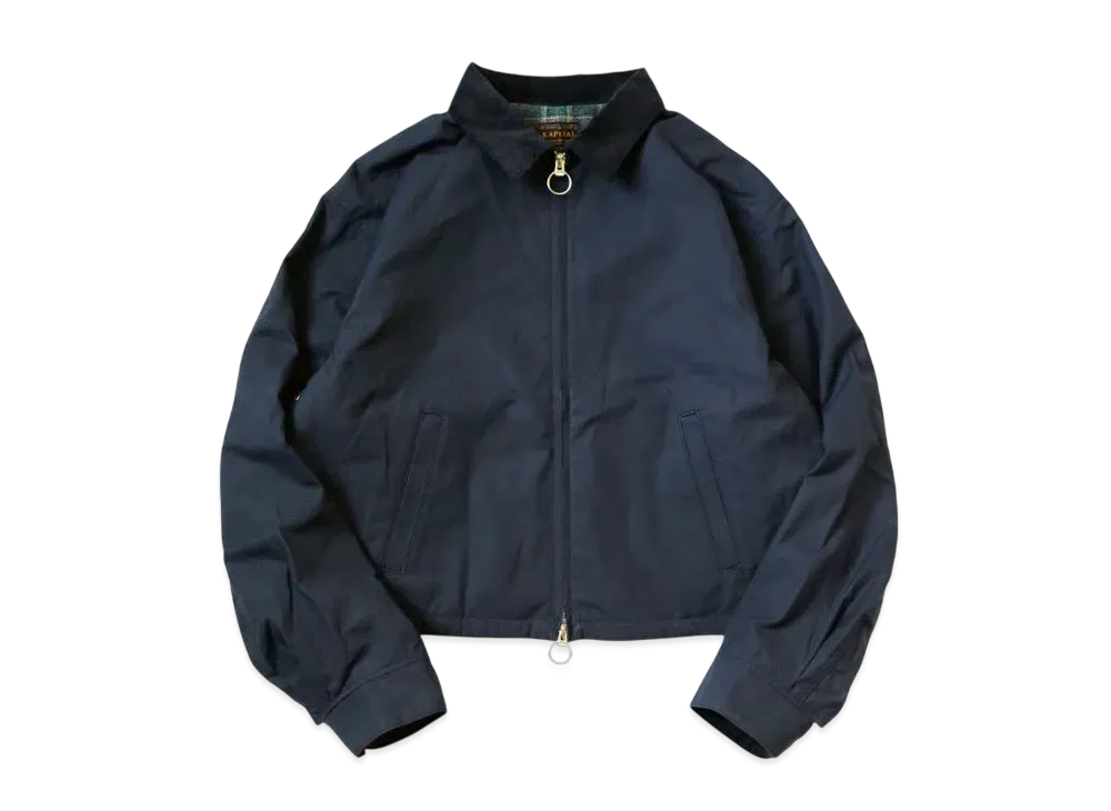KAPITAL Cotton Weather Oil Coating Drizzler Jacket "Navy"