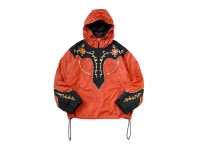 KAPITAL Poly Taffeta 2 Tone Cactus Flower Parker "Red"