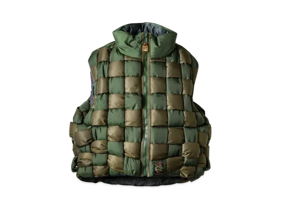 KAPITAL Ripstop Nylon Weaving Vest "Khaki"