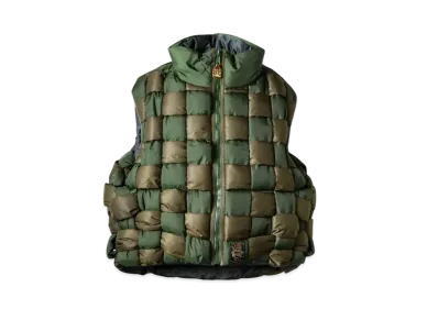 KAPITAL Ripstop Nylon Weaving Vest "Khaki"