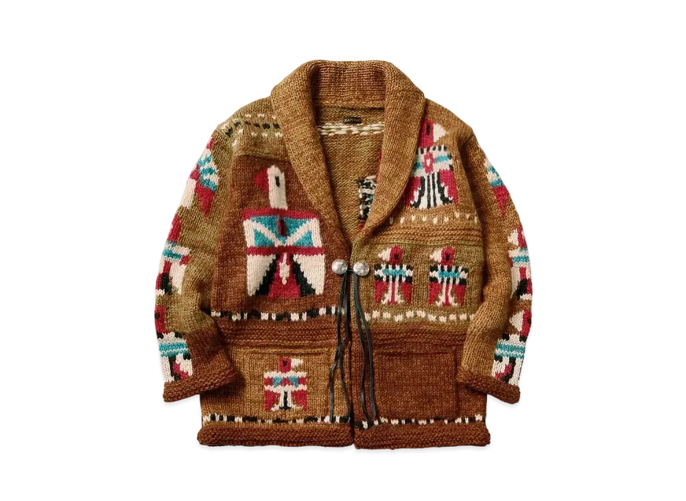 KAPITAL Hand Knit Santo Domingo Cowichan Cardigan "Gold"