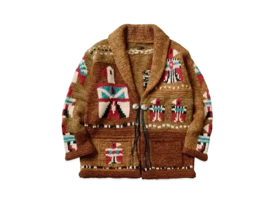 KAPITAL Hand Knit Santo Domingo Cowichan Cardigan "Gold"