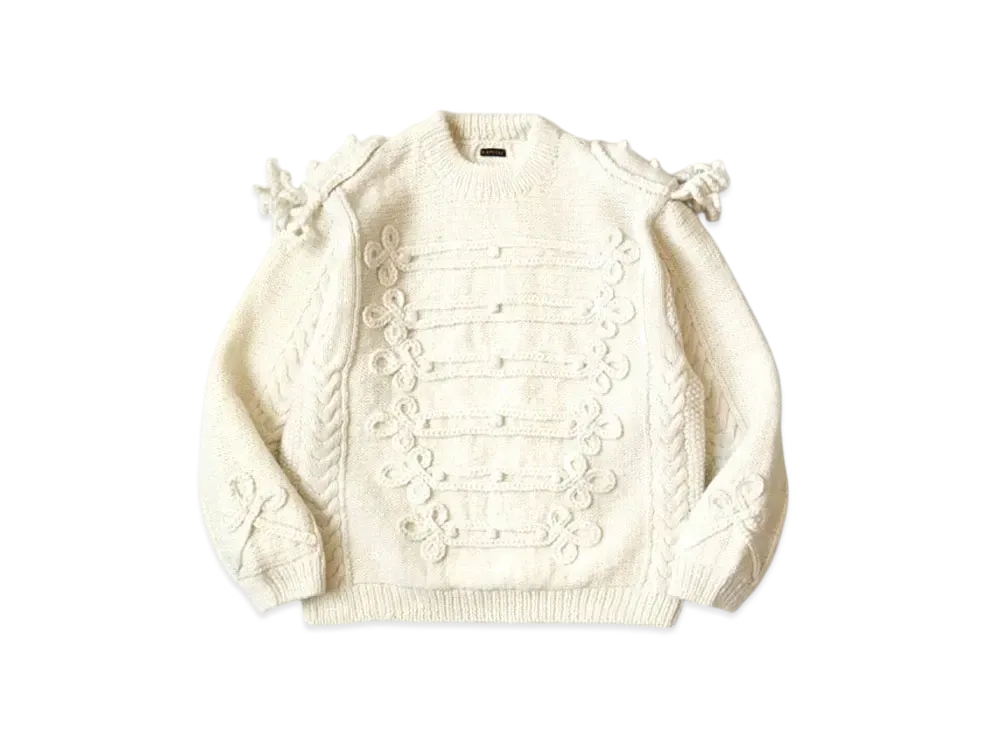 KAPITAL Wool Hand Knit Napoleon Sweater "Kinari"