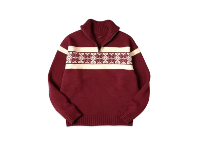 KAPITAL 5G Wool Snow Half Zip Sweater "Wine"