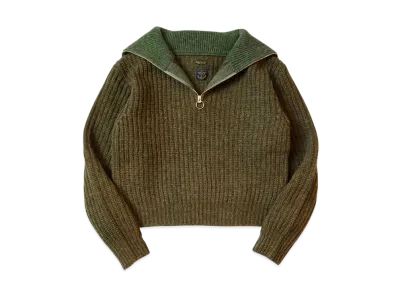 KAPITAL 3G Wool Hem Knitting Zip Up Pullover "Khaki"