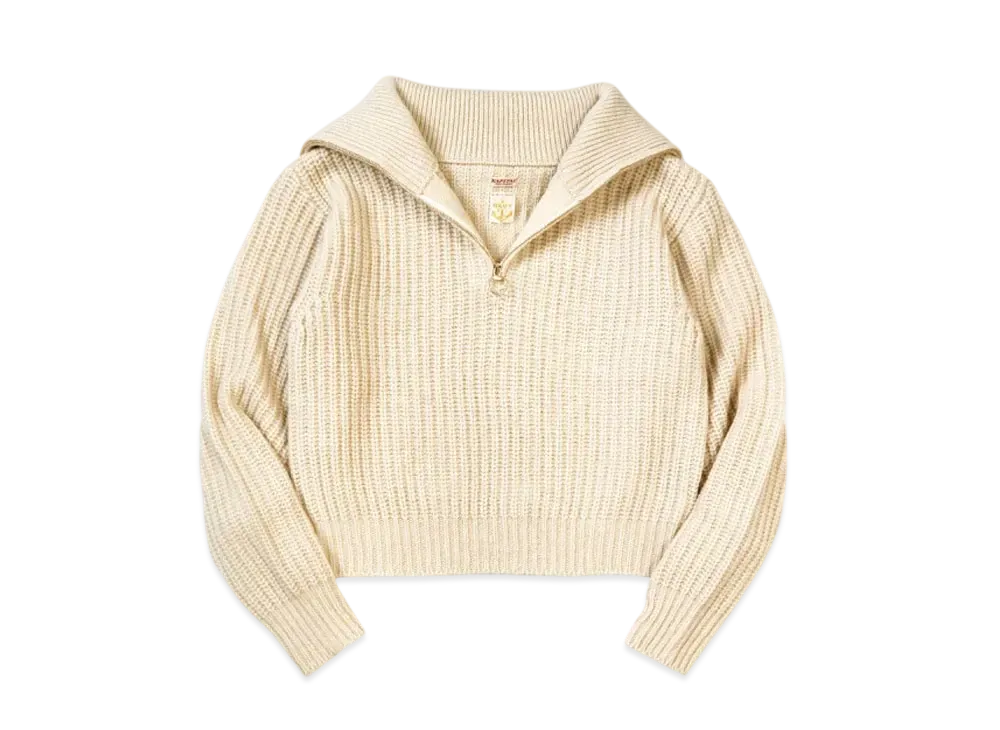 KAPITAL 3G Wool Hem Knitting Zip Up Pullover "Kinari"