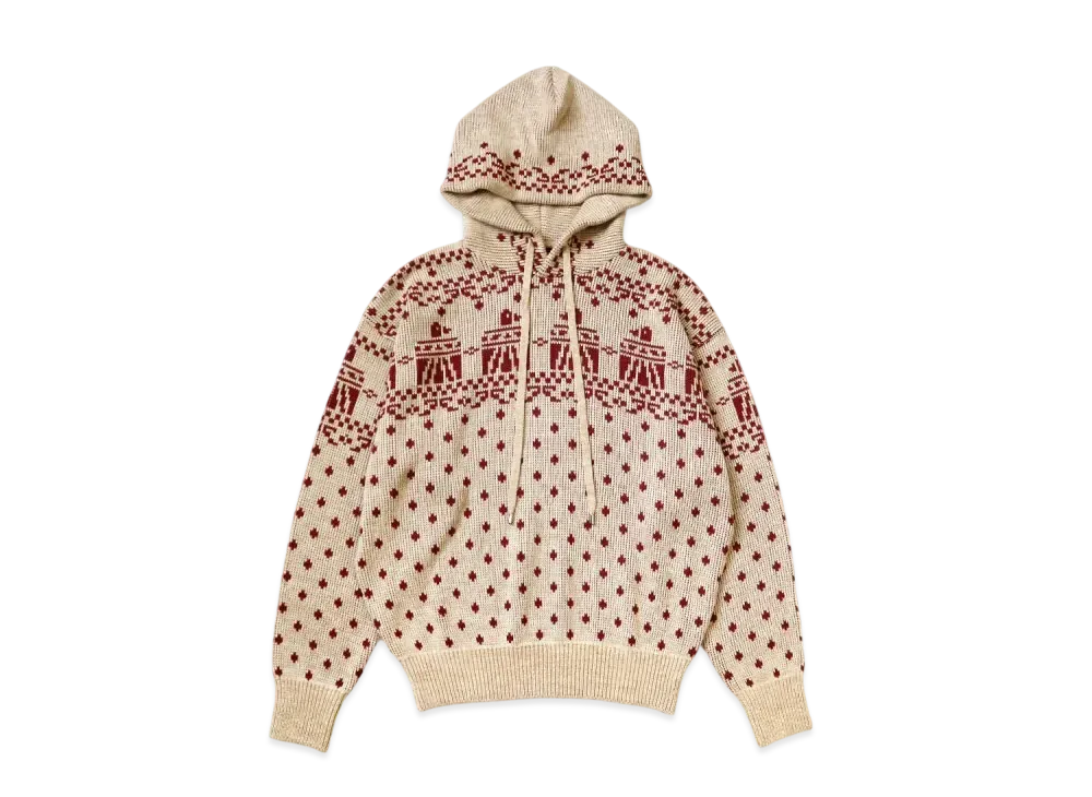KAPITAL 5G Jacquard Knit Hood Sweater "Enji"
