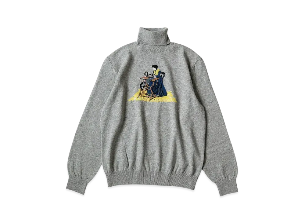 KAPITAL 12G Wool High Neck Sweater "Grey"