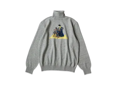 KAPITAL 12G Wool High Neck Sweater "Grey"