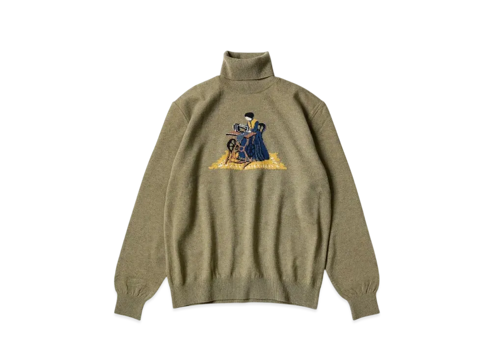 KAPITAL 12G Wool High Neck Sweater "Beige"