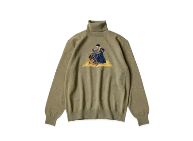 KAPITAL 12G Wool High Neck Sweater "Beige"