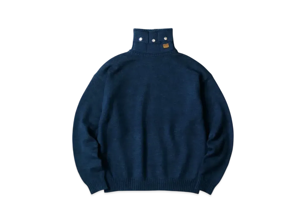 KAPITAL 8G Cotton Wool Nickel 3 High Neck Sweater "Navy"