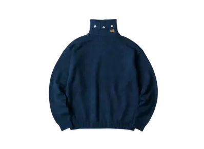 KAPITAL 8G Cotton Wool Nickel 3 High Neck Sweater "Navy"