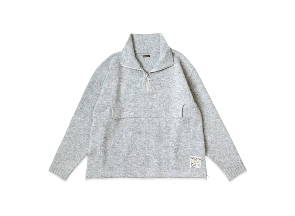 KAPITAL 5G Shetland Wool Half Zip Anorak "Grey"