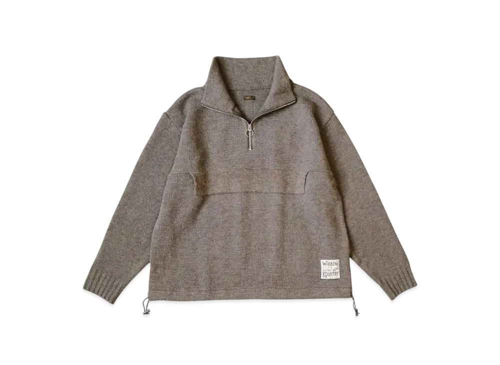 KAPITAL 5G Shetland Wool Half Zip Anorak "Moka"