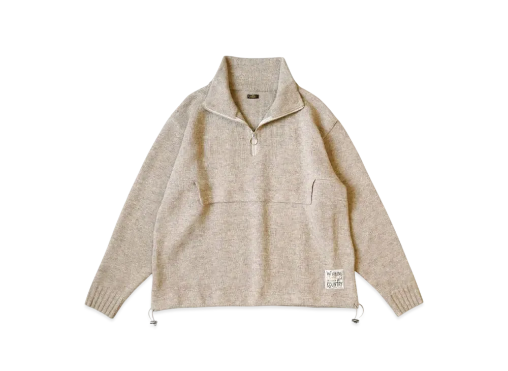 KAPITAL 5G Shetland Wool Half Zip Anorak "Beige"