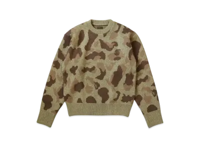 KAPITAL 5G Camouflage Knit Vintage Crew Sweater "Khaki"