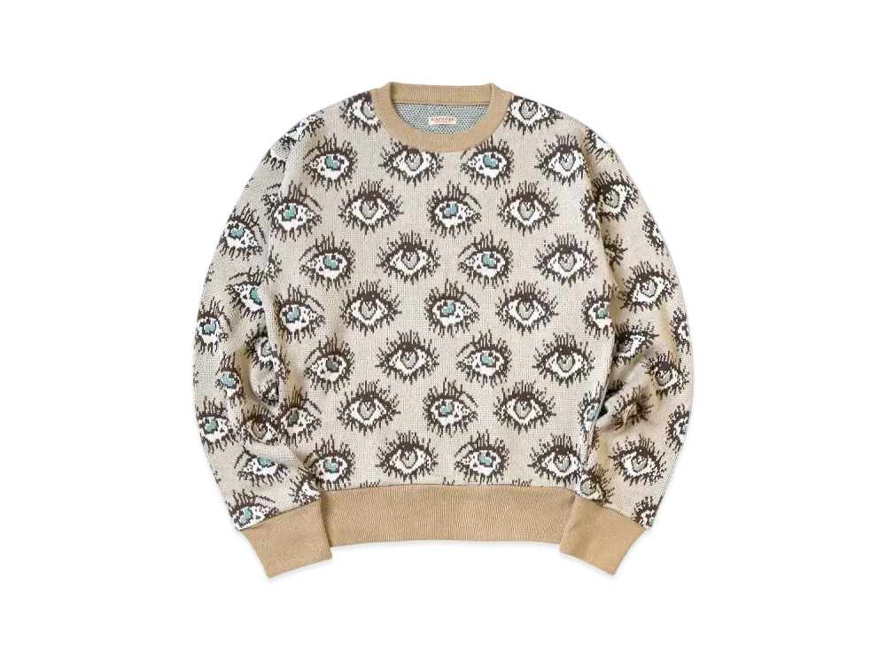 KAPITAL 8G Jacquard Knit Speakeasy Vintage Sweater "Beige"
