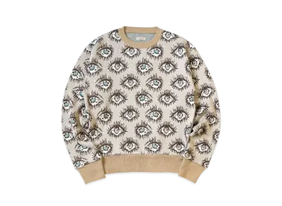 KAPITAL 8G Jacquard Knit Speakeasy Vintage Sweater "Beige"