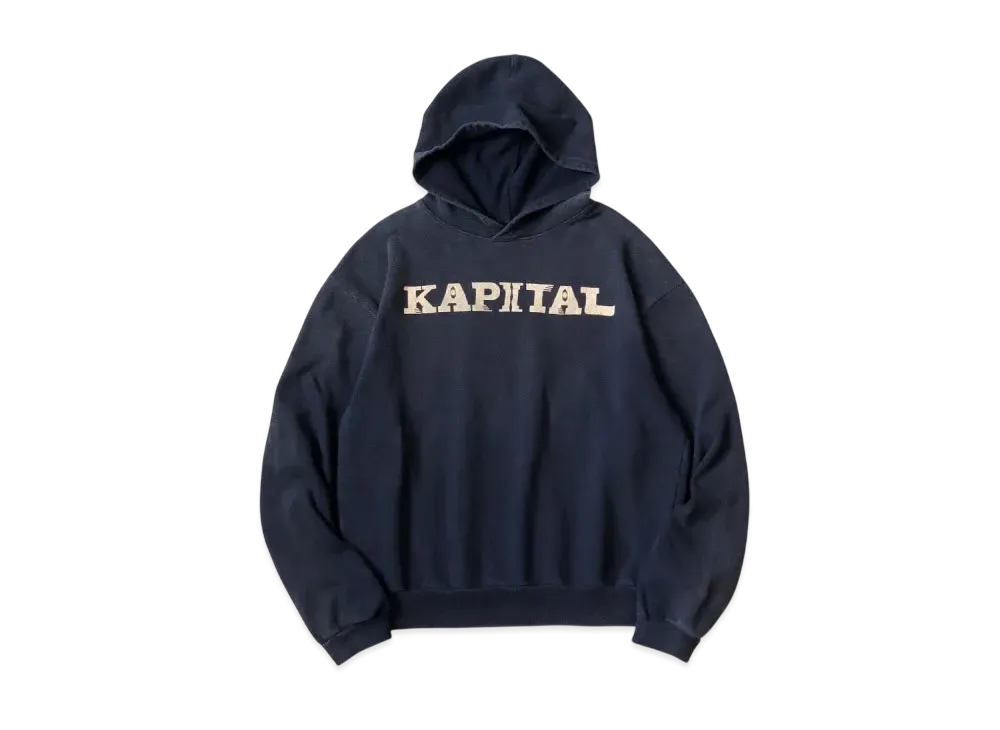 KAPITAL Fleece Hood Sweatshirt "Navy"