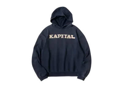 KAPITAL Fleece Hood Sweatshirt "Navy"